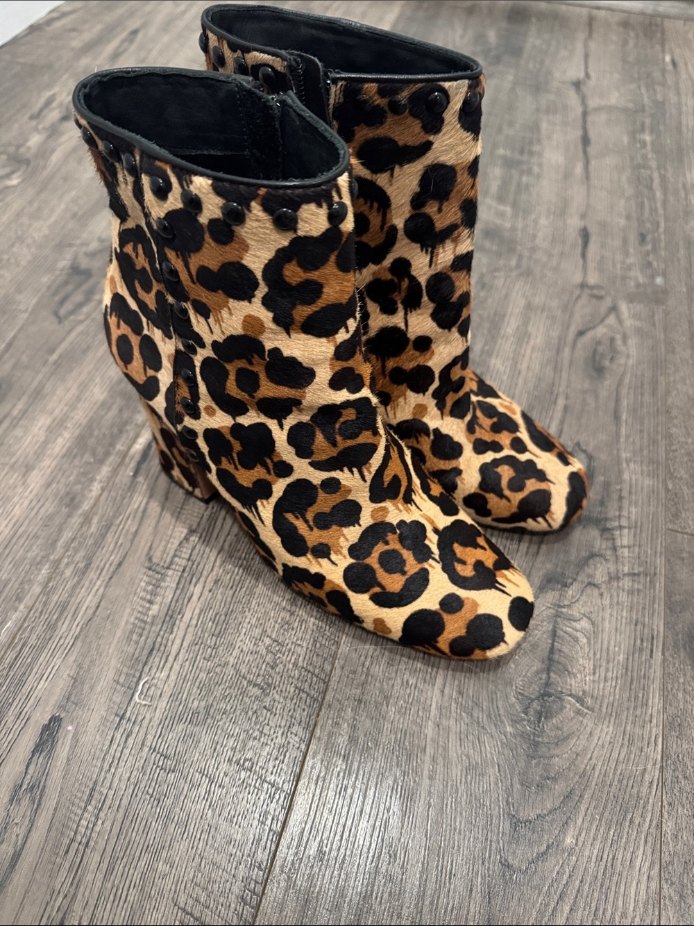 Coach Felicia leopard calf hair bootie
